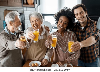 Multi Generation Family Enjoying Meal At Home Together - Powered by Shutterstock