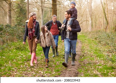 Multi Generation Family On Countryside Walk