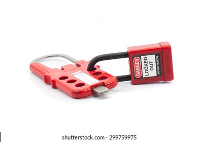 Multi purpose hasp with padlock on isolated background