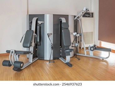 Multi station functional strength training workout fitness equipment home gym