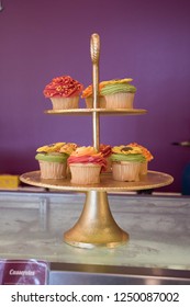 Multi Tiered Platter Of Cupcakes