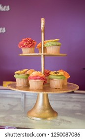 Multi Tiered Platter Of Cupcakes