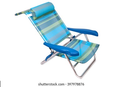 Multicolor Beach Chair Isolated On White Background