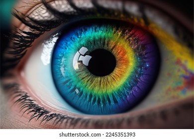 multicolor eye of a human