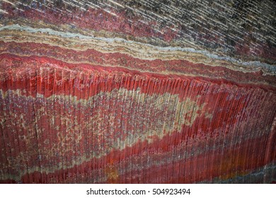 Multicolor Fragment Of Potassium Salt Mine's Wall