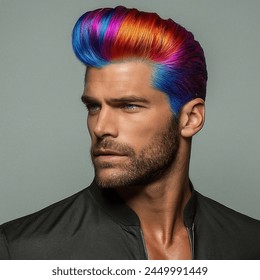 multicolor hair man