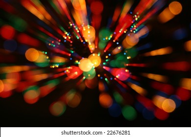 Multicolor  Lights (out Of Focus) With Zooming. It's A Natural Zoom Effect, NOT A Photoshop Filter.