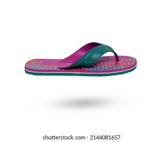 Multicolor Men Slipper Side View Isolated