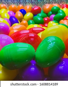 Multicolor plastic easter eggs with shell open use for egg hunting, lucky draw boot.