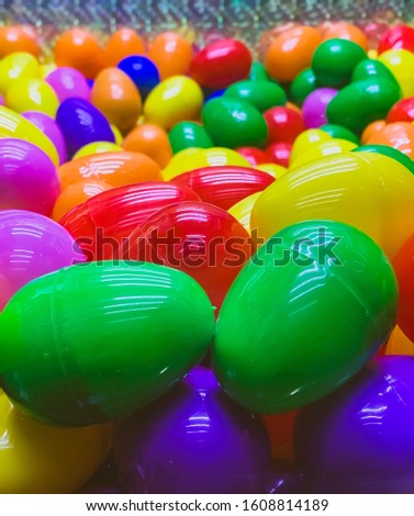 Multicolor plastic easter eggs with shell open use for egg hunting, lucky draw boot.