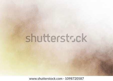Multicolor powder explosion on white background. Colored cloud. Colorful dust explode. 
