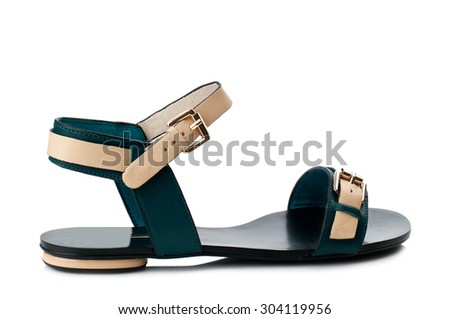 Multicolor sandal isolated on white background.