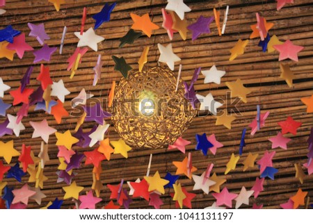 Multicolor Stars Made By Candle Hang Royalty Free Stock Image