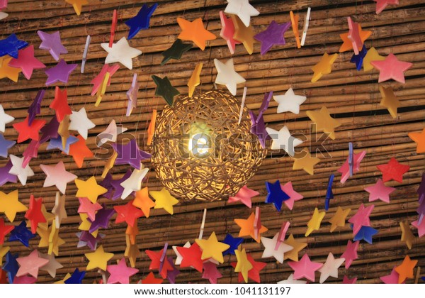Multicolor Stars Made By Candle Hang Stock Photo Edit Now 1041131197