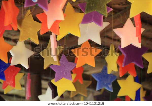 Multicolor Stars Made By Candle Hang Stock Photo Edit Now