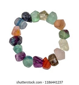 Multi-color stone bracelet isolated on white background