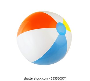 Multicolored Beach Ball Isolated.