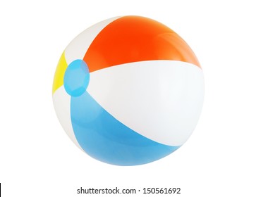 Multicolored Beach Ball Isolated On White