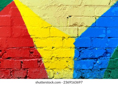 Multicolored brick wall, texture painted