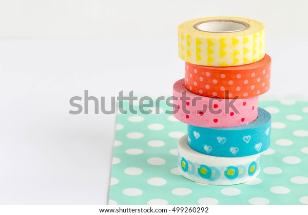 Multicolored Decorating Washi Tapes Stock Photo Edit Now 499260292