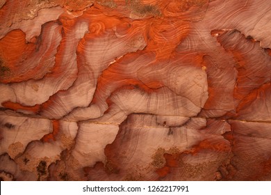 The multi-colored exposed sandstone rock and mineral layers in the ancient tombs of Petra, Jordan.Sandstone pattern,geological texture in Petra,Jordan.Petra is an Unesco World Heritage site.red stone - Powered by Shutterstock