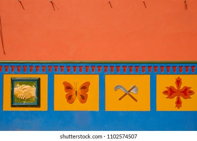 Multicolored facade with different applications