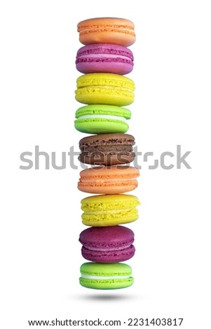 Similar – macarons lies in a row in the middle