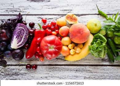 Multicolored fresh fruits and vegetables - Powered by Shutterstock