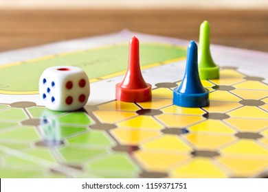 Multicolored Game Chips Dice On Playing Stock Photo 1159371751 ...