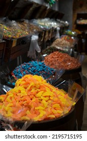 Multi-colored Gelatin Candies In A Candy Store.