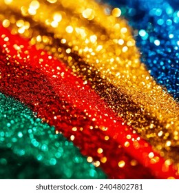 multicolored glitter captured in a close-up shot. The glitter's holographic finish reflects a rainbow of colors, creating a dazzling and festive visual effect. for website backgrounds, greeting cards