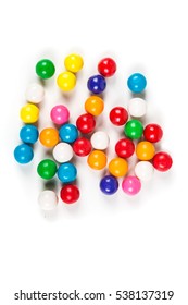 Multicolored Gum Balls Isolated On A White Background