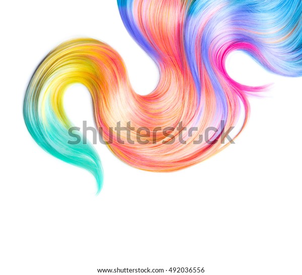 Multicolored Hair Isolated Over White Background Stock Photo Edit