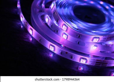 Multicolored LED strip, luminous ribbon for cold light interior lighting