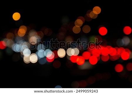 Multicolored lights bokeh background. bokeh texture of street colored lights