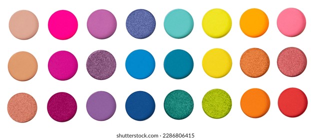 Multicolored neon eyeshadow palette. Make-up. Beauty products. Bright colorful beautiful background. Tool for makeup artist. Cosmetic. Visagiste. Beauty shop. Summer eye shadow. - Powered by Shutterstock - Get 15% off with code: PIKWIZARD15