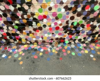 Multicolored painted wall.