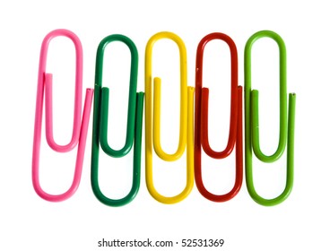 Multicolored Paper Clips Isolated On White Stock Photo 52531369 ...