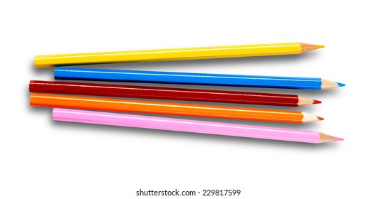 Multi-colored Pencils Isolated On White