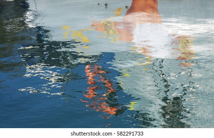 Multicolored reflection in water