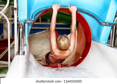 Multi-colored Slide In The Indoor Water Park