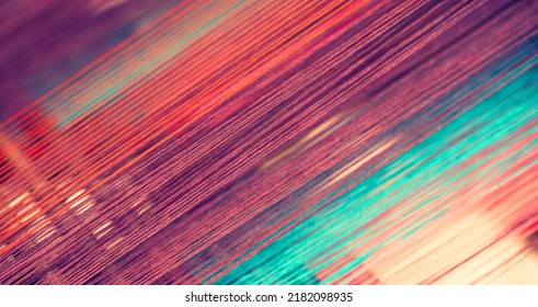Multicolored straight strands texture background, sewing equipment, loom equipment at a garment factory - Shutterstock ID 2182098935