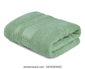 multicolored terry towels, rolled up and stacked on the table - Powered by Shutterstock