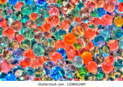Multicolored water beads 
