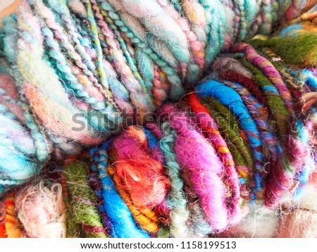 Multi-colored wool art yarn 