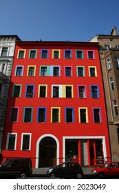 multicolour house with windows