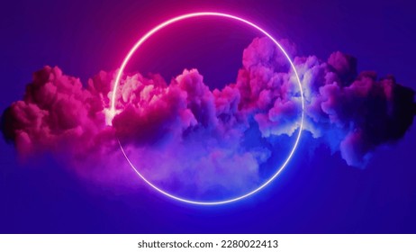a multicolour ring in multicolour clouds with multicolour light