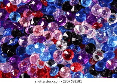 multicolour small tiny crystal glass shiny vibrant color decorative gem stones slide glide move 