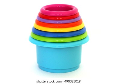 Multi-coloured Stacking Cups For A Baby