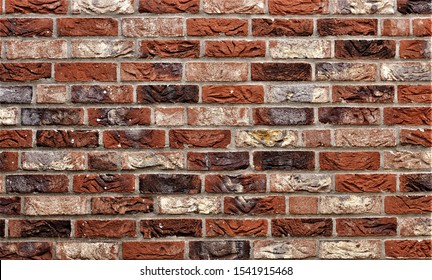 Multicolred brick wall background, masonry background